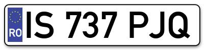 Placuta inmatriculare numar auto  IS-737-PJQ, IS 737 PJQ, IS737PJQ