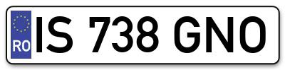 Placuta inmatriculare numar auto  IS-738-GNO, IS 738 GNO, IS738GNO
