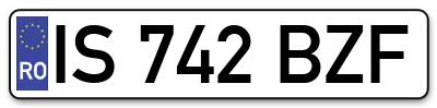Placuta inmatriculare numar auto  IS-742-BZF, IS 742 BZF, IS742BZF