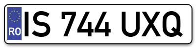 Placuta inmatriculare numar auto  IS-744-UXQ, IS 744 UXQ, IS744UXQ