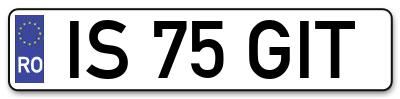 Placuta inmatriculare numar auto  IS-75-GIT, IS 75 GIT, IS75GIT