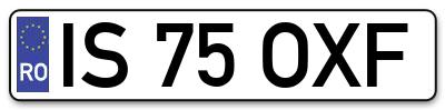 Placuta inmatriculare numar auto  IS-75-OXF, IS 75 OXF, IS75OXF