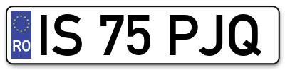 Placuta inmatriculare numar auto  IS-75-PJQ, IS 75 PJQ, IS75PJQ