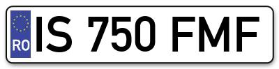 Placuta inmatriculare numar auto  IS-750-FMF, IS 750 FMF, IS750FMF