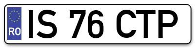 Placuta inmatriculare numar auto  IS-76-CTP, IS 76 CTP, IS76CTP