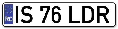 Placuta inmatriculare numar auto  IS-76-LDR, IS 76 LDR, IS76LDR