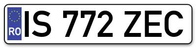 Placuta inmatriculare numar auto  IS-772-ZEC, IS 772 ZEC, IS772ZEC