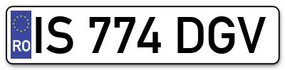 Placuta inmatriculare numar auto  IS-774-DGV, IS 774 DGV, IS774DGV