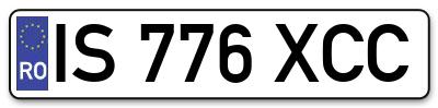 Placuta inmatriculare numar auto  IS-776-XCC, IS 776 XCC, IS776XCC