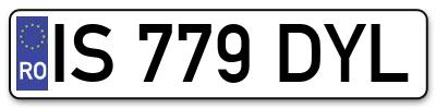 Placuta inmatriculare numar auto  IS-779-DYL, IS 779 DYL, IS779DYL