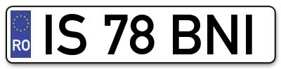 Placuta inmatriculare numar auto  IS-78-BNI, IS 78 BNI, IS78BNI