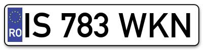 Placuta inmatriculare numar auto  IS-783-WKN, IS 783 WKN, IS783WKN