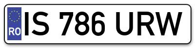 Placuta inmatriculare numar auto  IS-786-URW, IS 786 URW, IS786URW