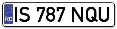 Placuta inmatriculare numar auto  IS-787-NQU, IS 787 NQU, IS787NQU