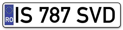 Placuta inmatriculare numar auto  IS-787-SVD, IS 787 SVD, IS787SVD