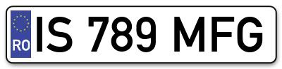 Placuta inmatriculare numar auto  IS-789-MFG, IS 789 MFG, IS789MFG