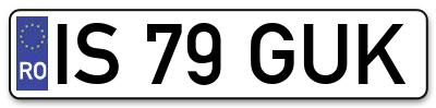 Placuta inmatriculare numar auto  IS-79-GUK, IS 79 GUK, IS79GUK