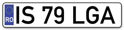 Placuta inmatriculare numar auto  IS-79-LGA, IS 79 LGA, IS79LGA