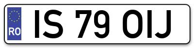 Placuta inmatriculare numar auto  IS-79-OIJ, IS 79 OIJ, IS79OIJ