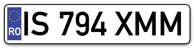 Placuta inmatriculare numar auto  IS-794-XMM, IS 794 XMM, IS794XMM