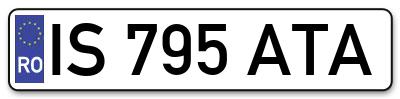 Placuta inmatriculare numar auto  IS-795-ATA, IS 795 ATA, IS795ATA