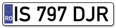Placuta inmatriculare numar auto  IS-797-DJR, IS 797 DJR, IS797DJR
