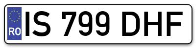 Placuta inmatriculare numar auto  IS-799-DHF, IS 799 DHF, IS799DHF