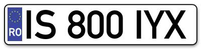 Placuta inmatriculare numar auto  IS-800-IYX, IS 800 IYX, IS800IYX