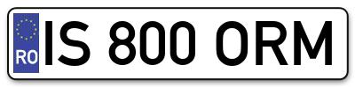 Placuta inmatriculare numar auto  IS-800-ORM, IS 800 ORM, IS800ORM