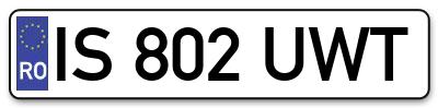 Placuta inmatriculare numar auto  IS-802-UWT, IS 802 UWT, IS802UWT