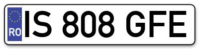 Placuta inmatriculare numar auto  IS-808-GFE, IS 808 GFE, IS808GFE