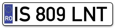 Placuta inmatriculare numar auto  IS-809-LNT, IS 809 LNT, IS809LNT