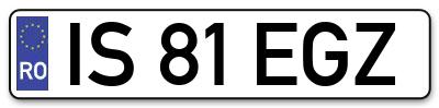 Placuta inmatriculare numar auto  IS-81-EGZ, IS 81 EGZ, IS81EGZ