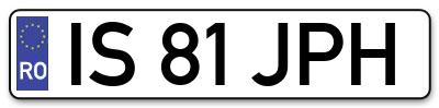 Placuta inmatriculare numar auto  IS-81-JPH, IS 81 JPH, IS81JPH