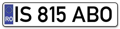 Placuta inmatriculare numar auto  IS-815-ABO, IS 815 ABO, IS815ABO