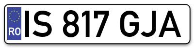 Placuta inmatriculare numar auto  IS-817-GJA, IS 817 GJA, IS817GJA