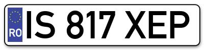 Placuta inmatriculare numar auto  IS-817-XEP, IS 817 XEP, IS817XEP