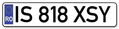 Placuta inmatriculare numar auto  IS-818-XSY, IS 818 XSY, IS818XSY