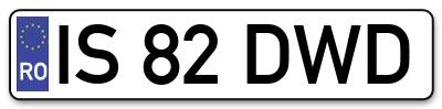 Placuta inmatriculare numar auto  IS-82-DWD, IS 82 DWD, IS82DWD