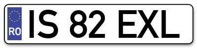 Placuta inmatriculare numar auto  IS-82-EXL, IS 82 EXL, IS82EXL