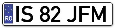 Placuta inmatriculare numar auto  IS-82-JFM, IS 82 JFM, IS82JFM