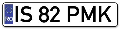 Placuta inmatriculare numar auto  IS-82-PMK, IS 82 PMK, IS82PMK
