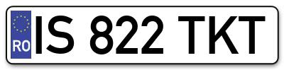 Placuta inmatriculare numar auto  IS-822-TKT, IS 822 TKT, IS822TKT