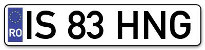 Placuta inmatriculare numar auto  IS-83-HNG, IS 83 HNG, IS83HNG