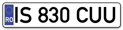 Placuta inmatriculare numar auto  IS-830-CUU, IS 830 CUU, IS830CUU