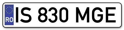 Placuta inmatriculare numar auto  IS-830-MGE, IS 830 MGE, IS830MGE