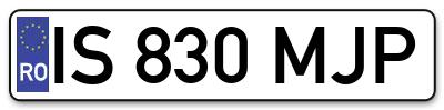 Placuta inmatriculare numar auto  IS-830-MJP, IS 830 MJP, IS830MJP