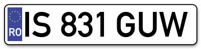 Placuta inmatriculare numar auto  IS-831-GUW, IS 831 GUW, IS831GUW