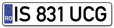Placuta inmatriculare numar auto  IS-831-UCG, IS 831 UCG, IS831UCG