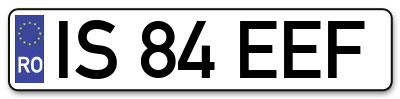 Placuta inmatriculare numar auto  IS-84-EEF, IS 84 EEF, IS84EEF